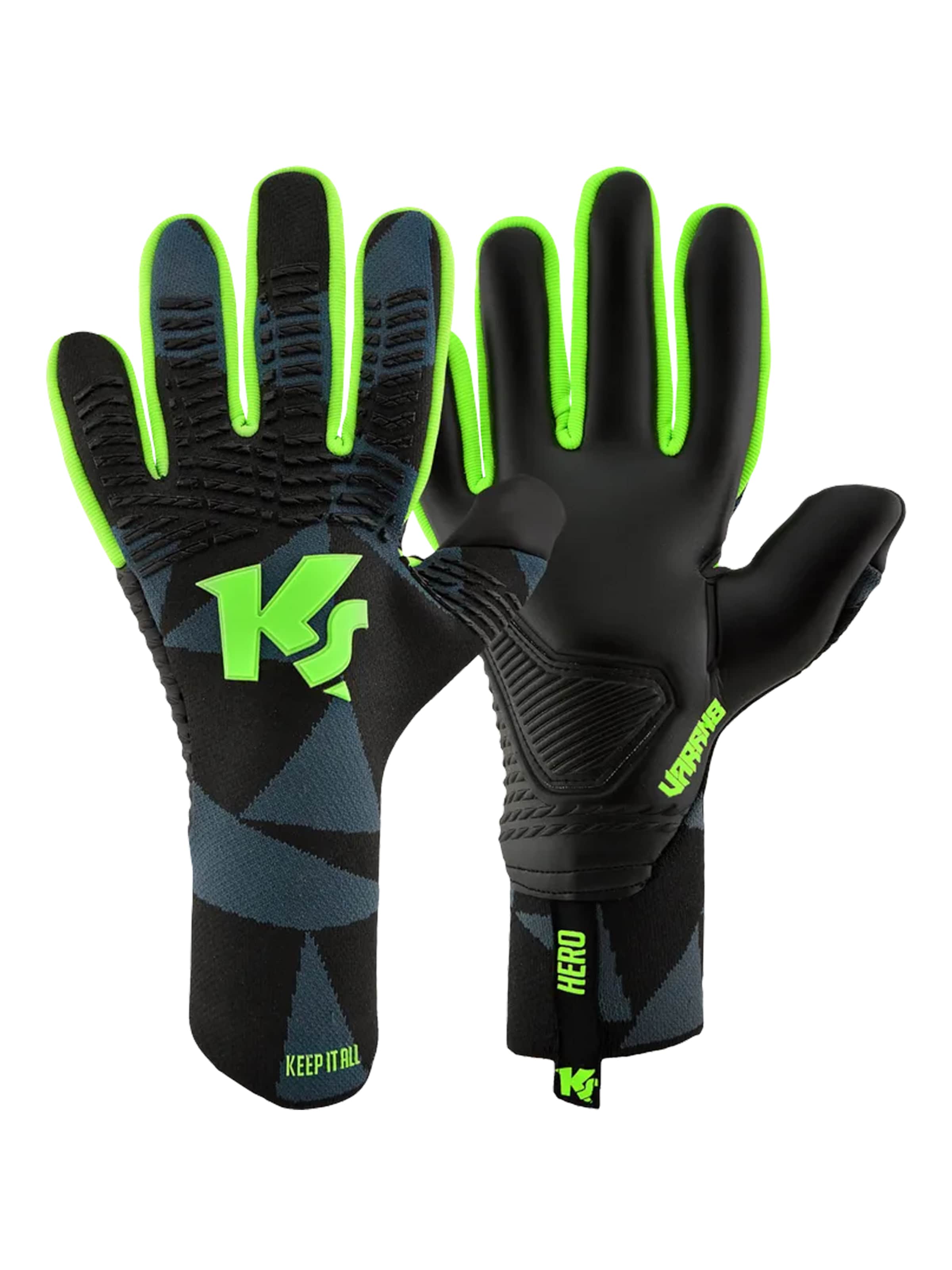 KEEPERsport Αθλητικά γάντια 'Hero NC' σε μαύρο: μπροστά