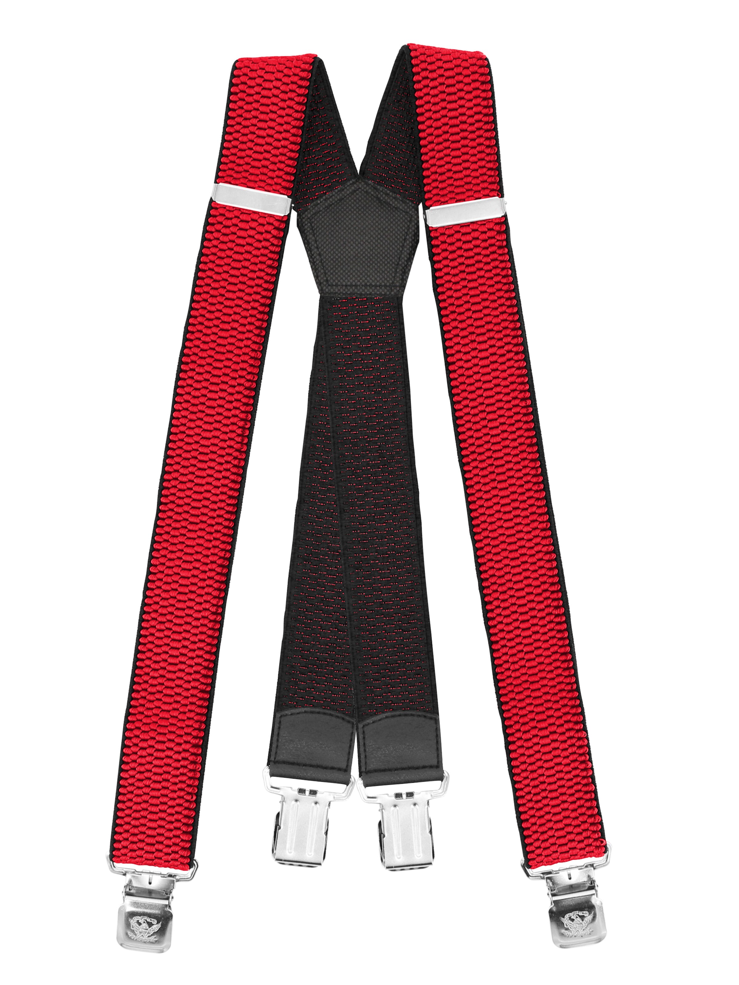 Fabio Farini Suspenders 'X Form' in Red: front