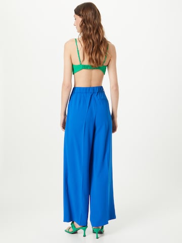 Wide Leg Pantalon à plis co'couture en bleu