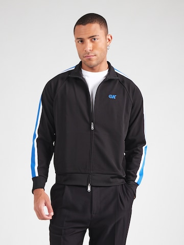 Calvin Klein Jeans - Sudadera con cremallera en negro: frente