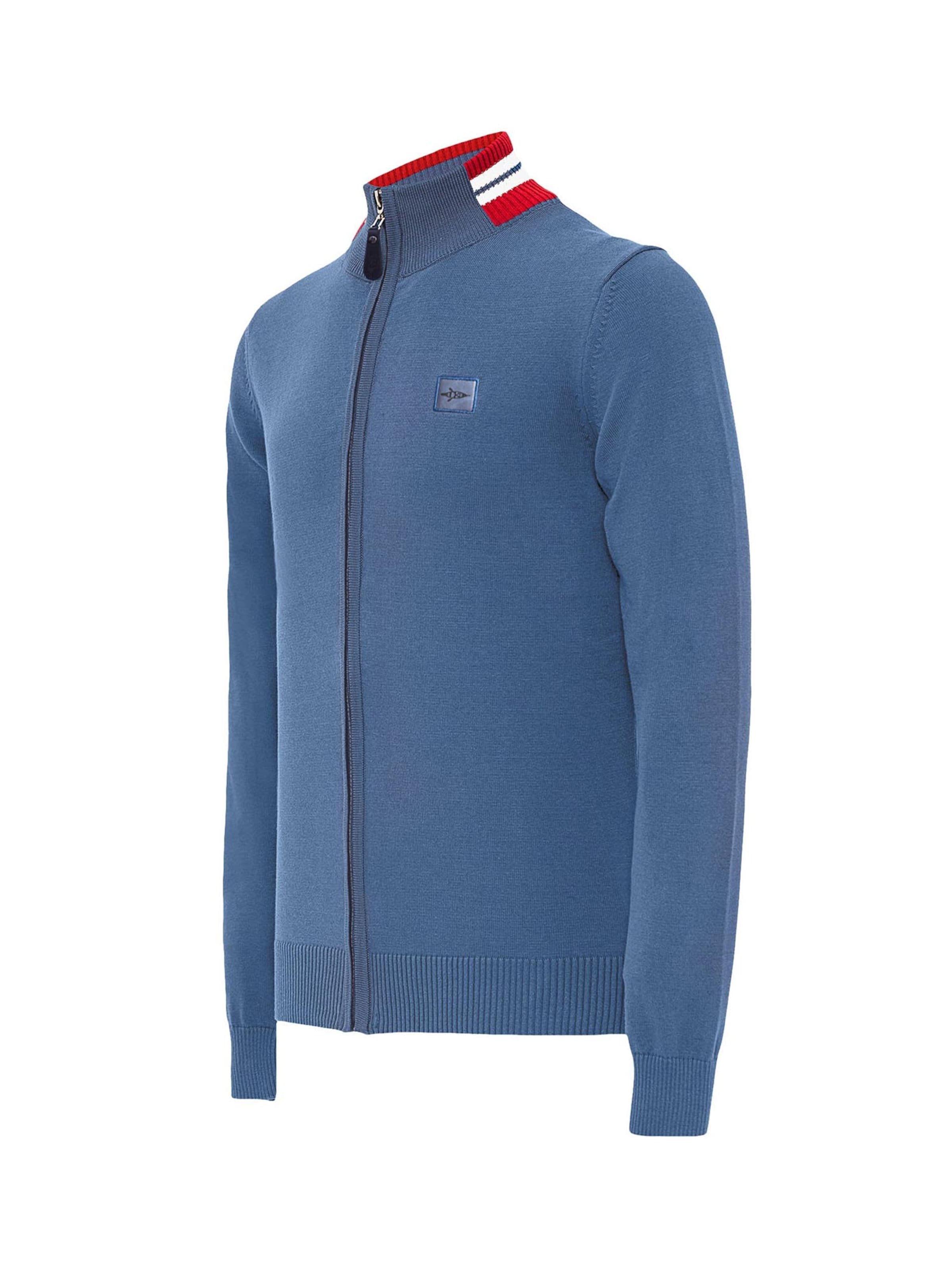 Jacey Quinn Плетена жилетка в синьо: отпред