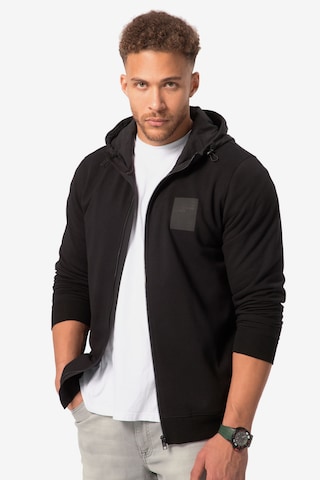 STHUGE Zip-Up Hoodie in Black: front