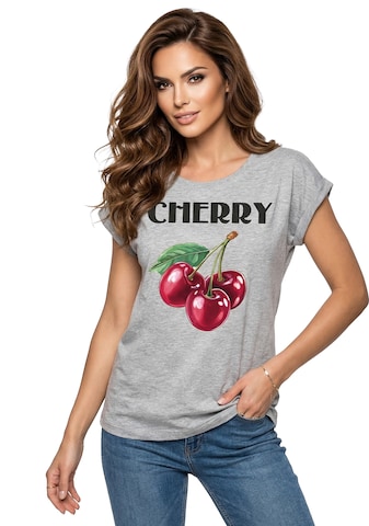 MAKAYA Shirt 'Cherry' in Grau: Vorderseite