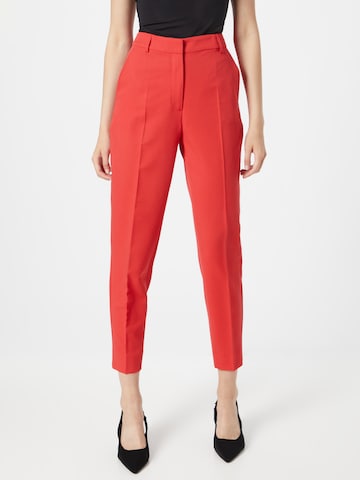 Regular Pantalon à plis TAIFUN en rouge : devant