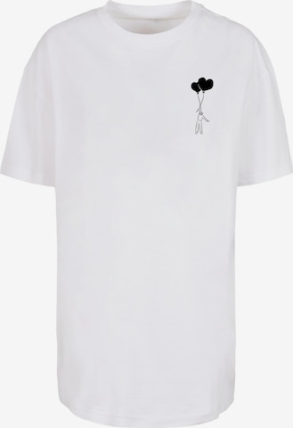 Merchcode Oversized Shirt 'Love In The Air' in White: front