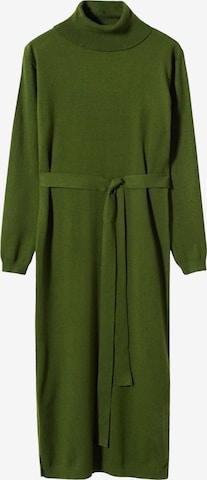 MANGO Knitted dress in Green: front