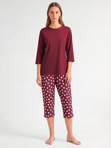 CALIDA Pyjama 'Cotton Special' in Rood