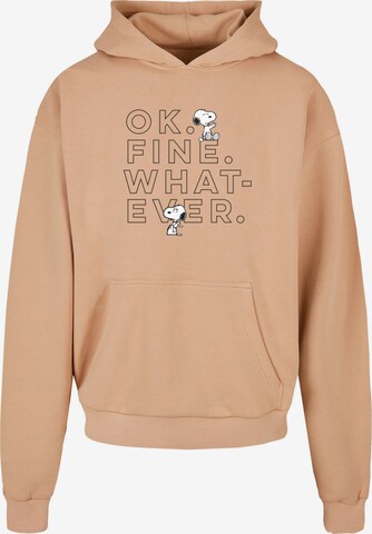 Merchcode Sweatshirt 'Peanuts - Ok Fine Whatever' in Beige: front