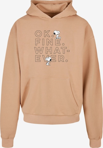 Merchcode Sweatshirt 'Peanuts - Ok Fine Whatever' in Beige: voorkant