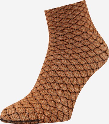 FALKE Sockor 'Gleaming Hive' i beige: framsida