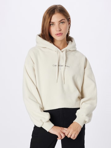 Calvin Klein Jeans Sweatshirt in Beige: voorkant