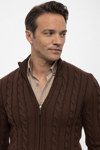 Felix Hardy Knit Cardigan in Brown