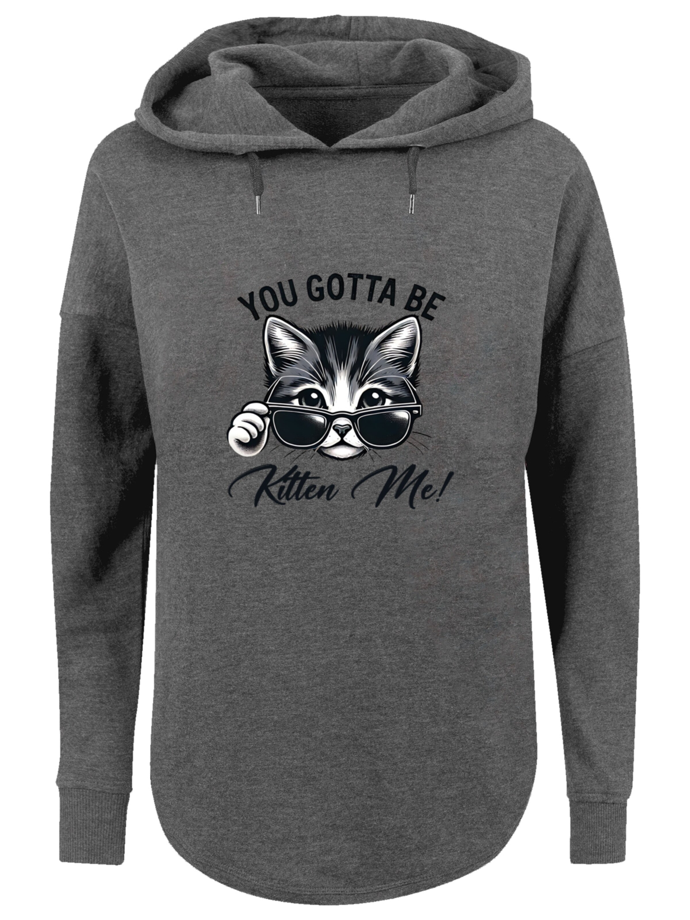 F4NT4STIC Sweatshirt 'Kätzchen You Gotta Be Kitten Me!' in Grey: front