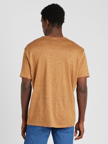 SELECTED HOMME T-Shirt 'BET' in Braun