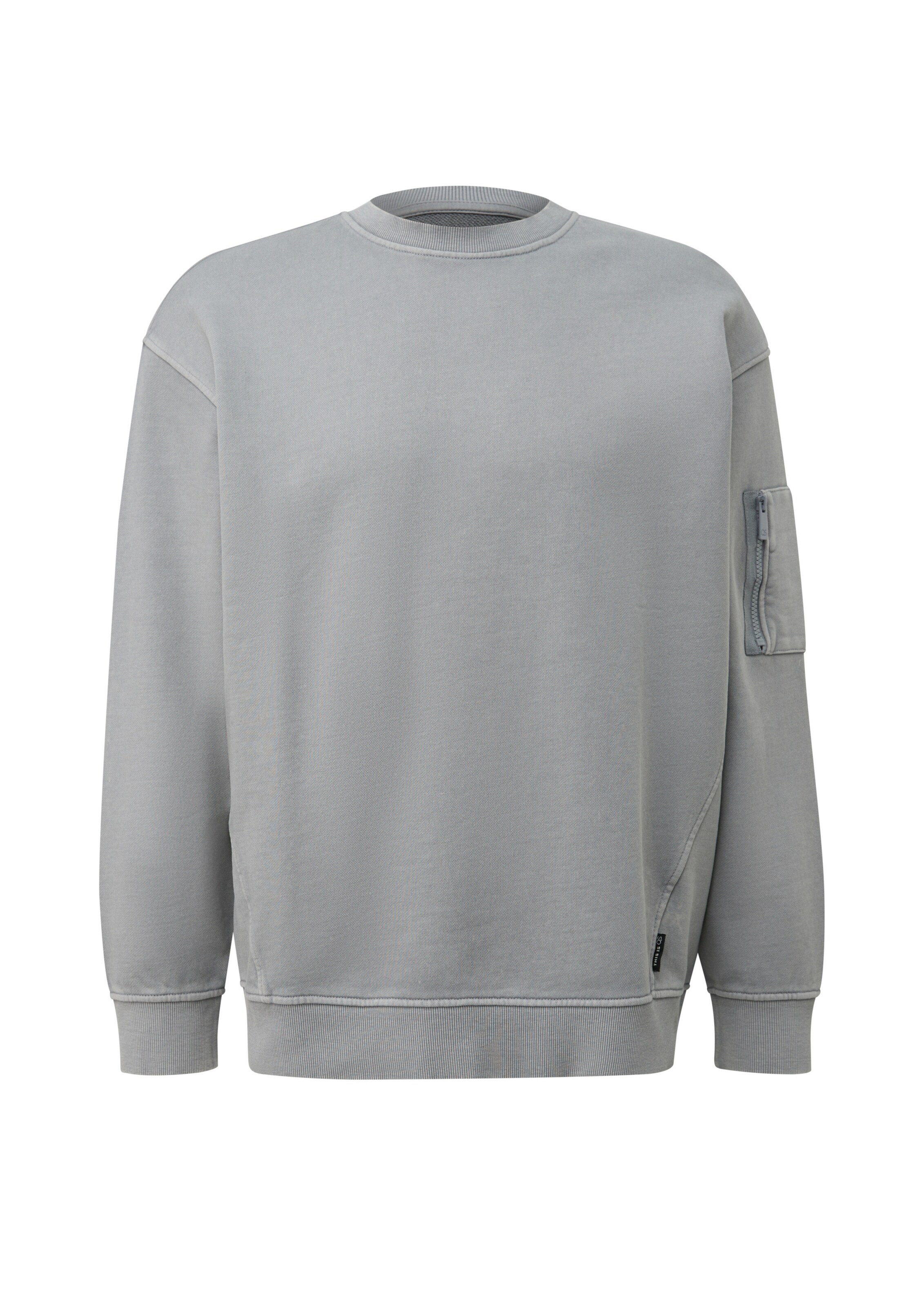 Sweat-shirt QS en gris : devant