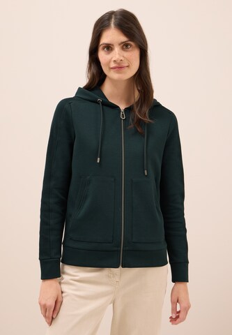 CECIL Zip-Up Hoodie in Green: front