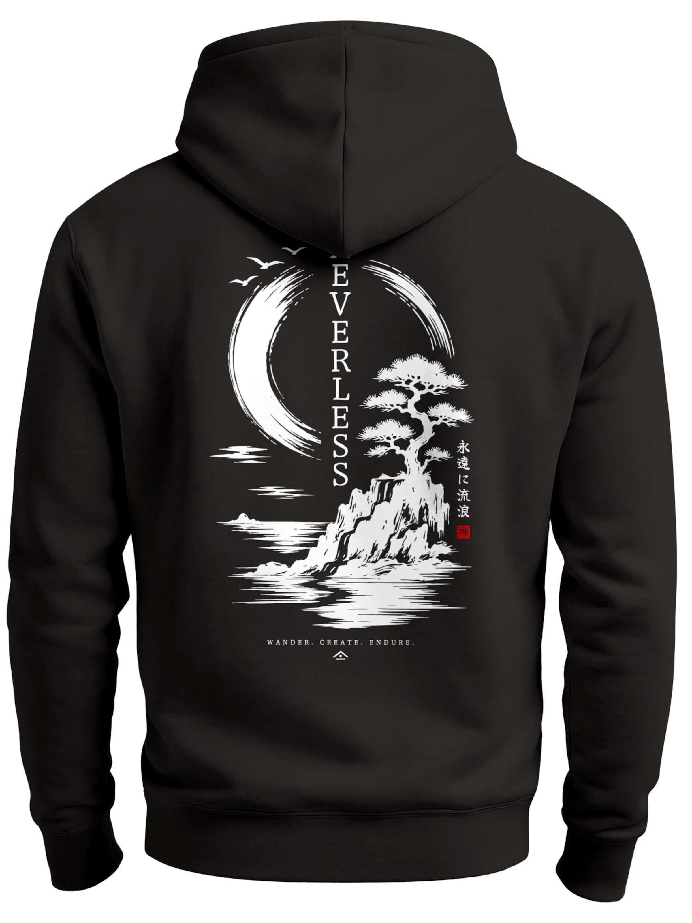 Neverless Sweatshirt 'Spirit of Japan' in Black: front
