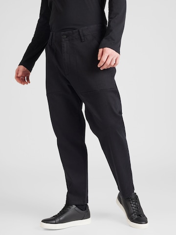 Regular Pantalon 'FATIGUE' DENHAM en noir : devant