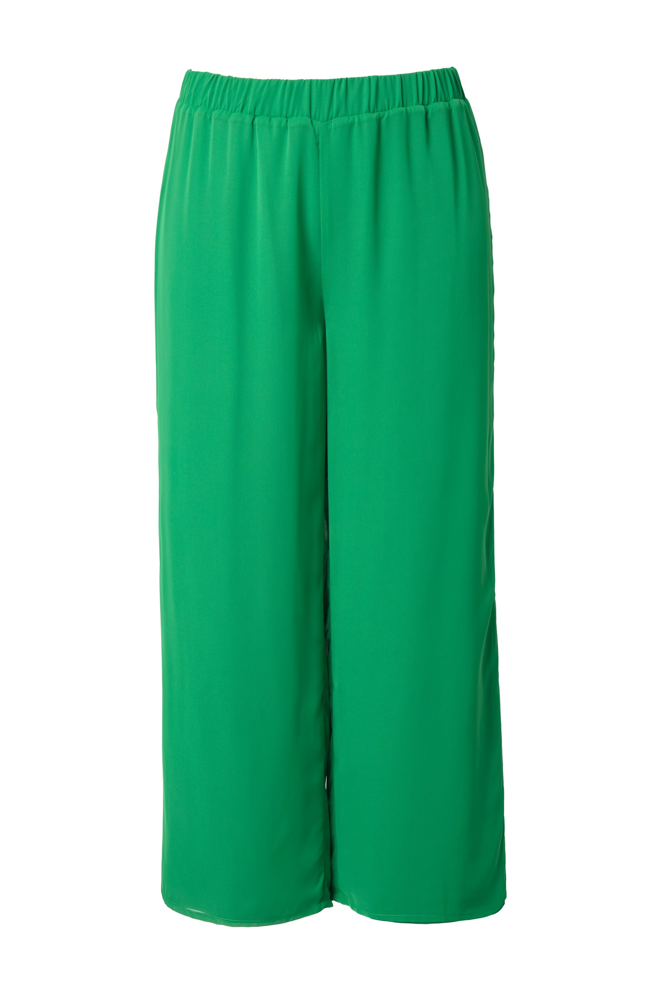 Ulla Popken Wide Leg Hose in Grün: Vorderseite