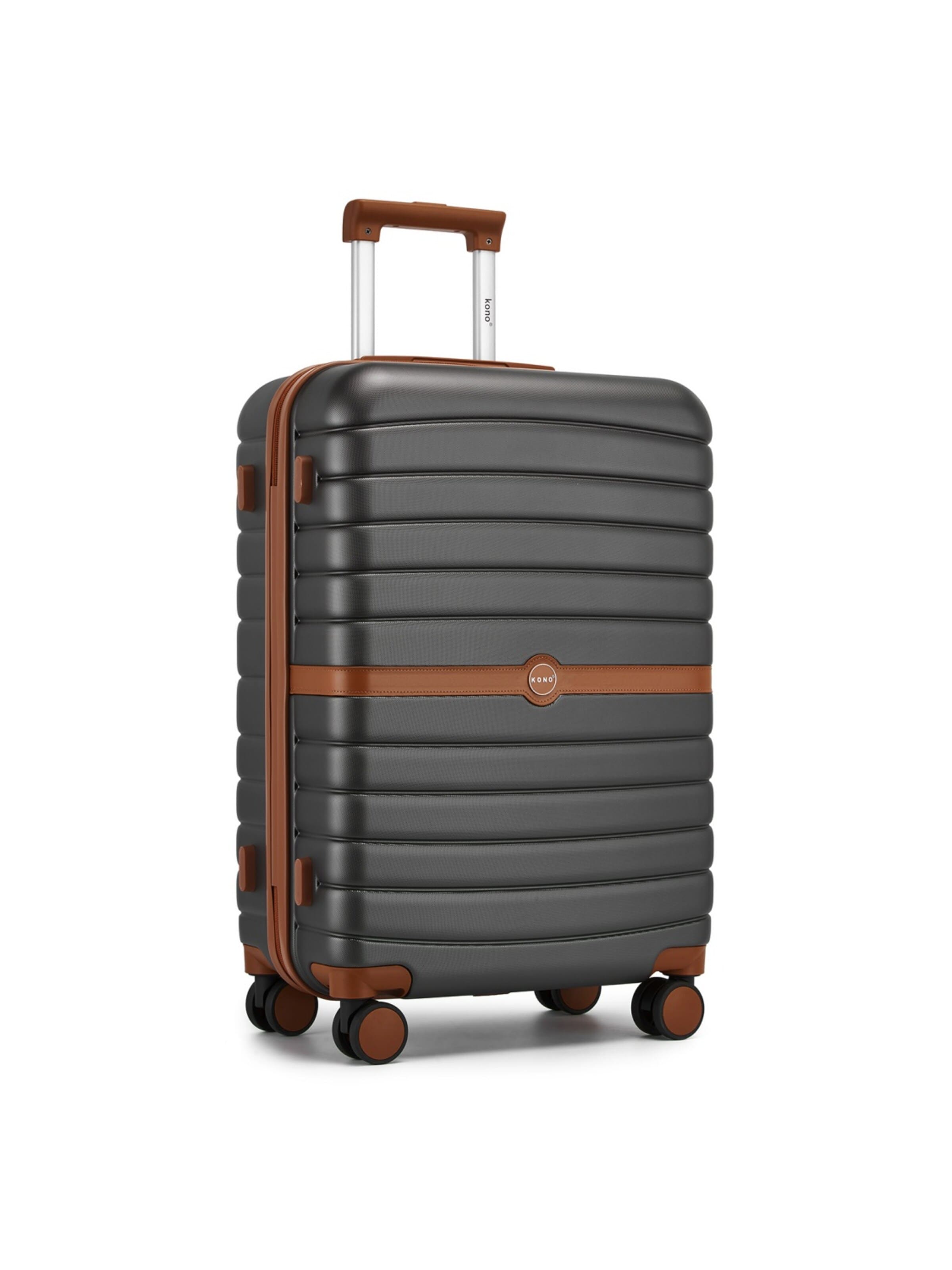 Kono Suitcase '28 Zoll Hartschalen-Trolley aus ABS und PC, Reisekoffer mit den Maßen 50,50 × 29,00 × 76,50 cm für Langreisen' in Brown