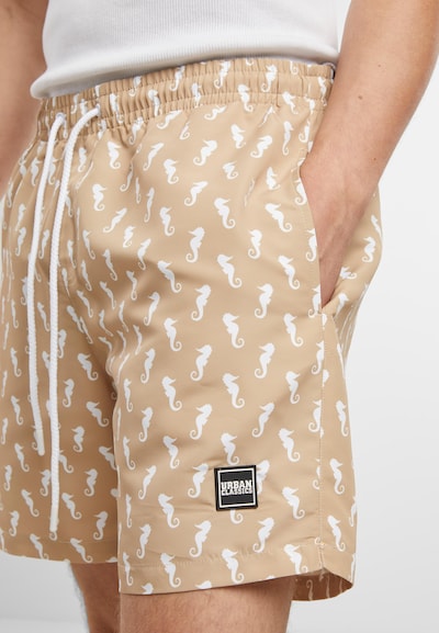 Urban Classics Badeshorts in dunkelbeige / weiß, Produktansicht