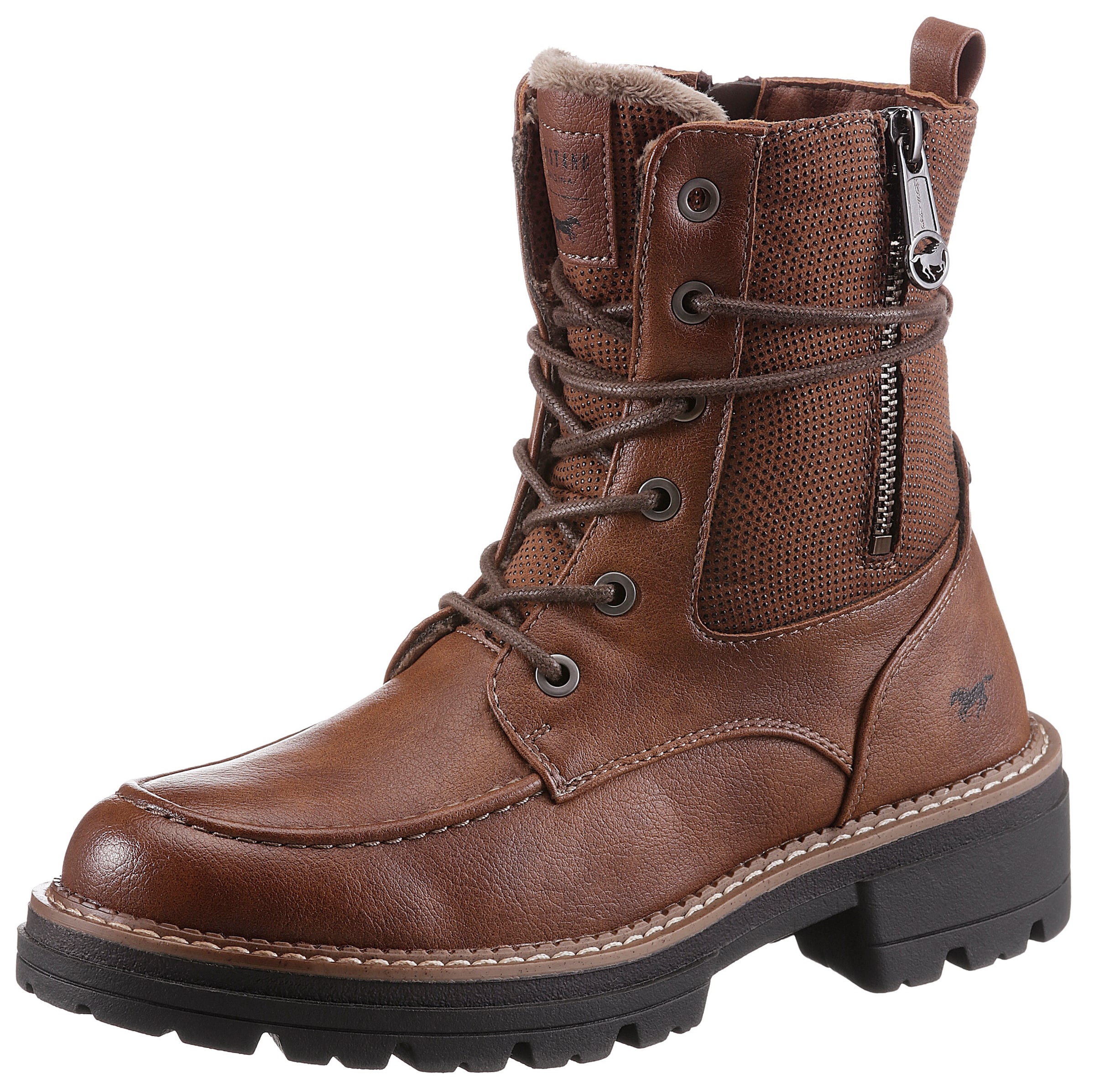 Bottines à lacets MUSTANG en marron : devant