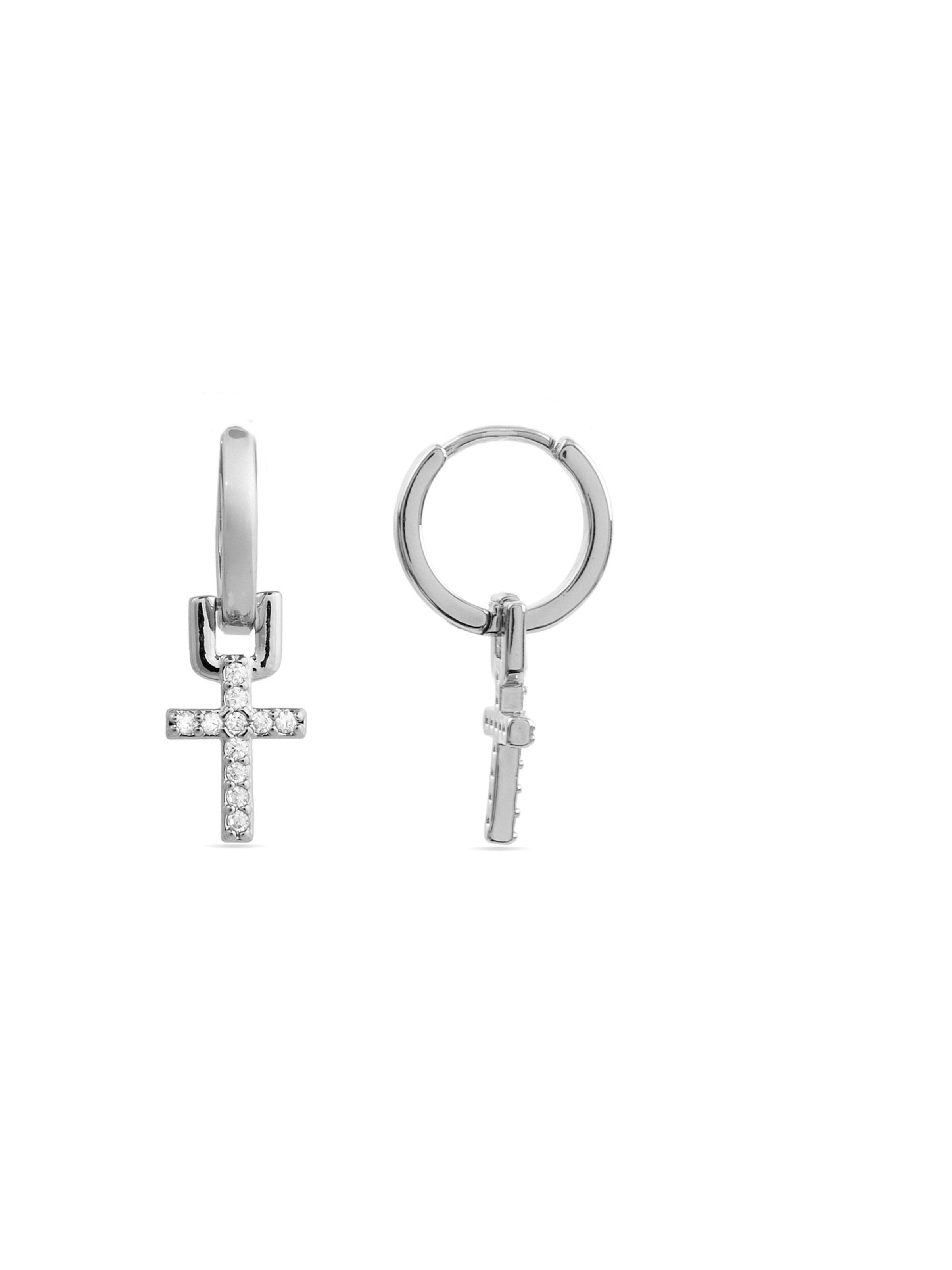 Boucles d'oreilles 'Lizel' Luxenter en argent : devant