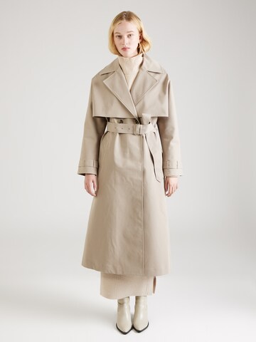 Calvin Klein Ανοιξιάτικο και φθινοπωρινό παλτό σε μπεζ: μπροστά