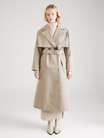 Calvin Klein Between-Seasons Coat in Beige: front