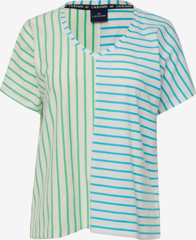 LAURASØN T-shirt en bleu clair / vert clair / blanc, Vue avec produit