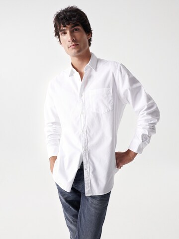 Salsa Jeans Regular fit Button Up Shirt 'Monaco' in White: front