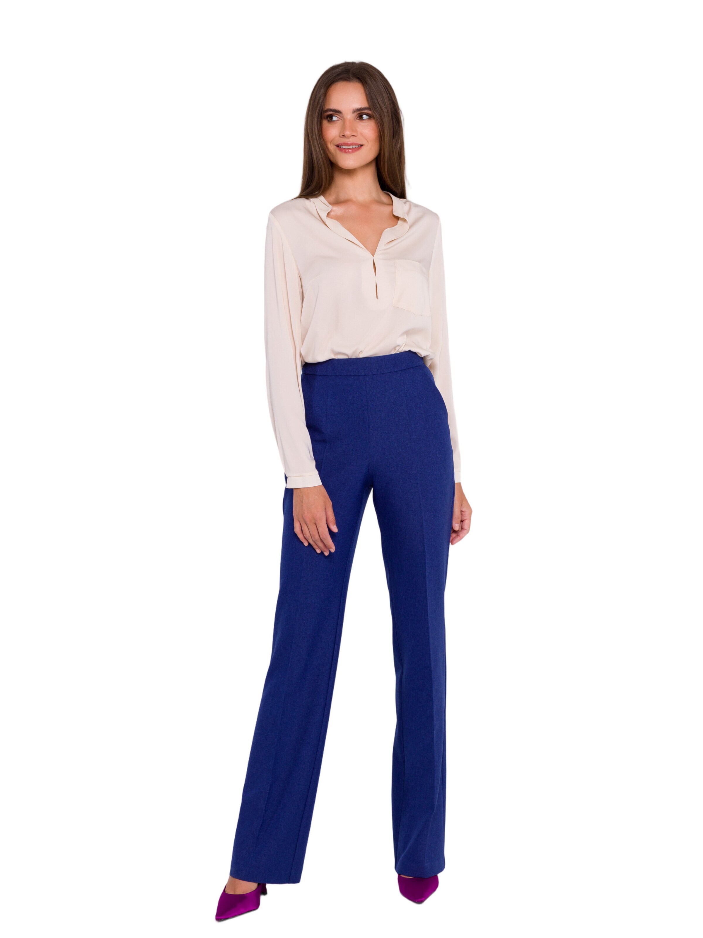 Bootcut Pantaloni cu dungă de la Stylove pe albastru