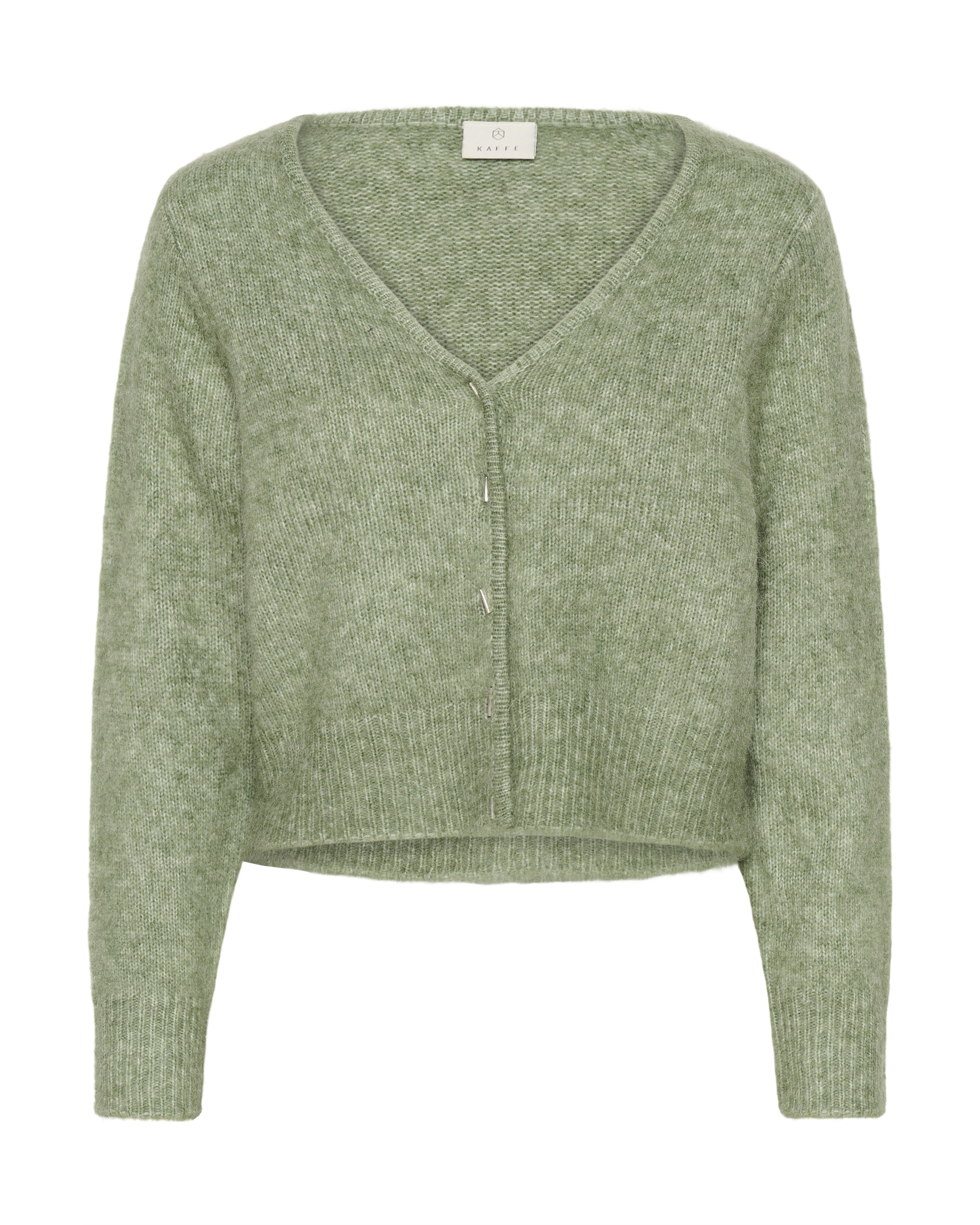 Kaffe Cardigan 'KAMelania' en vert chiné, Vue avec produit
