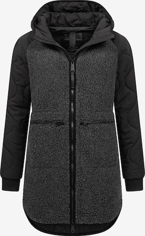 RagwearPrijelazni kaput - crna boja: prednji dio