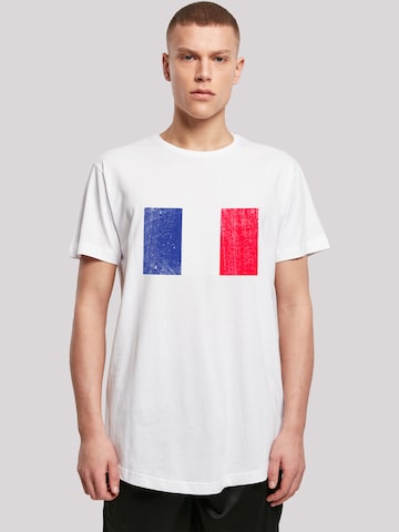 T-Shirt 'France Frankreich Flagge distressed' F4NT4STIC en blanc : devant