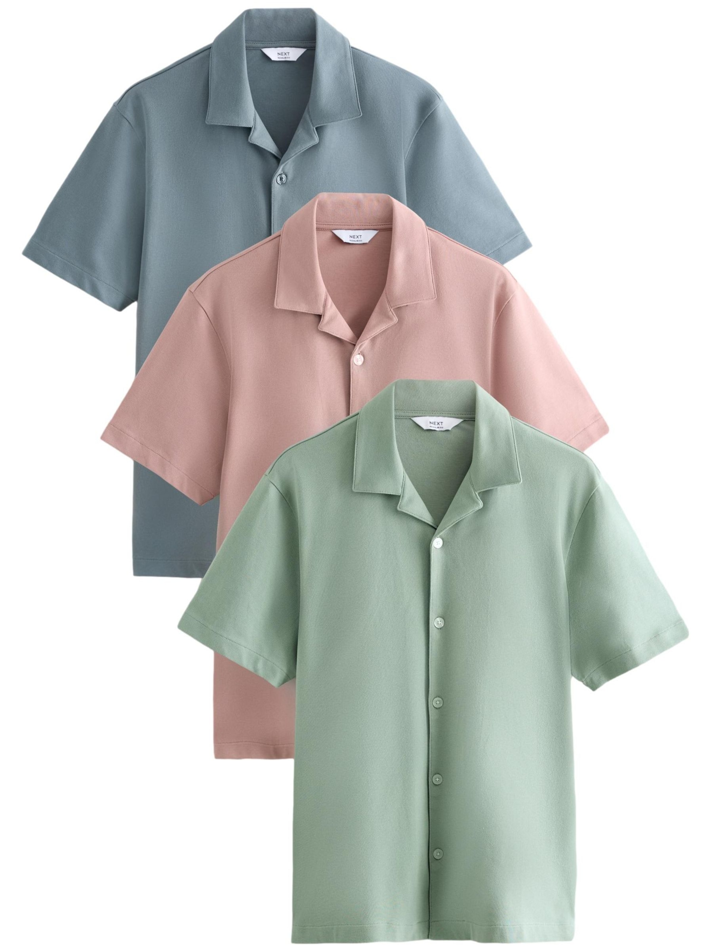 Next Regular fit Button Up Shirt in Blue: front