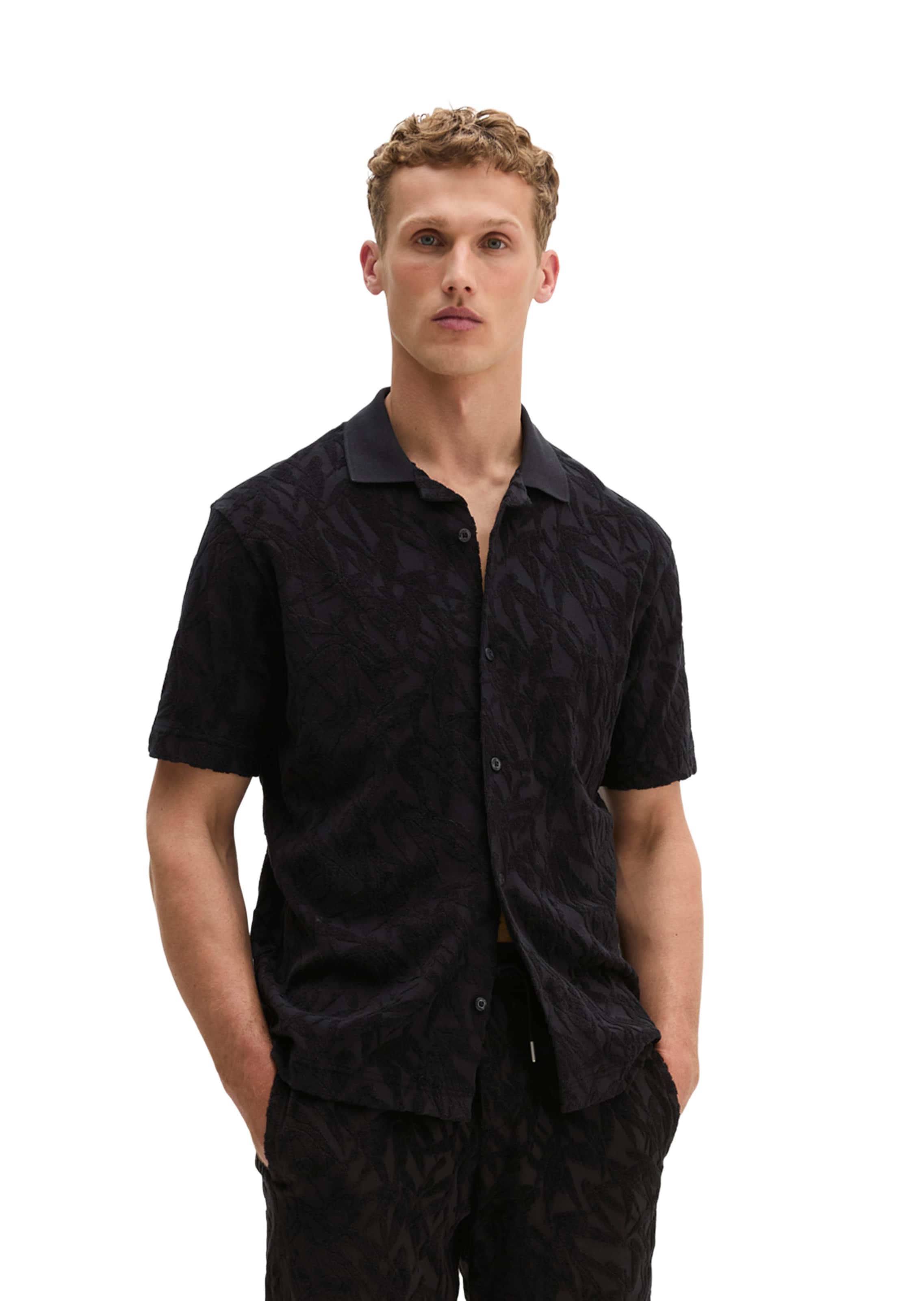 Marc O'Polo Regular Fit Hemd in Schwarz: Vorderseite