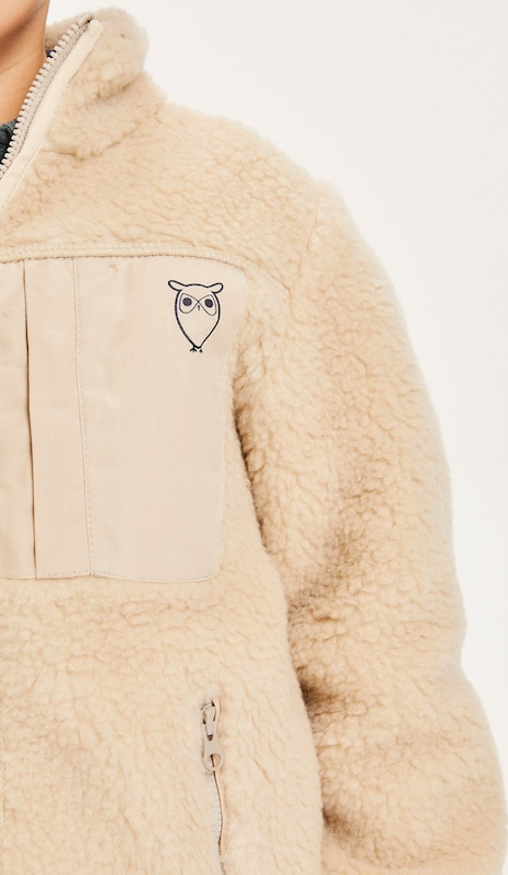KnowledgeCotton Apparel Fleecejacke 'Lotus' in Beige KnowledgeCotton Apparel Fleecejacke 'Lotus' in Beige
