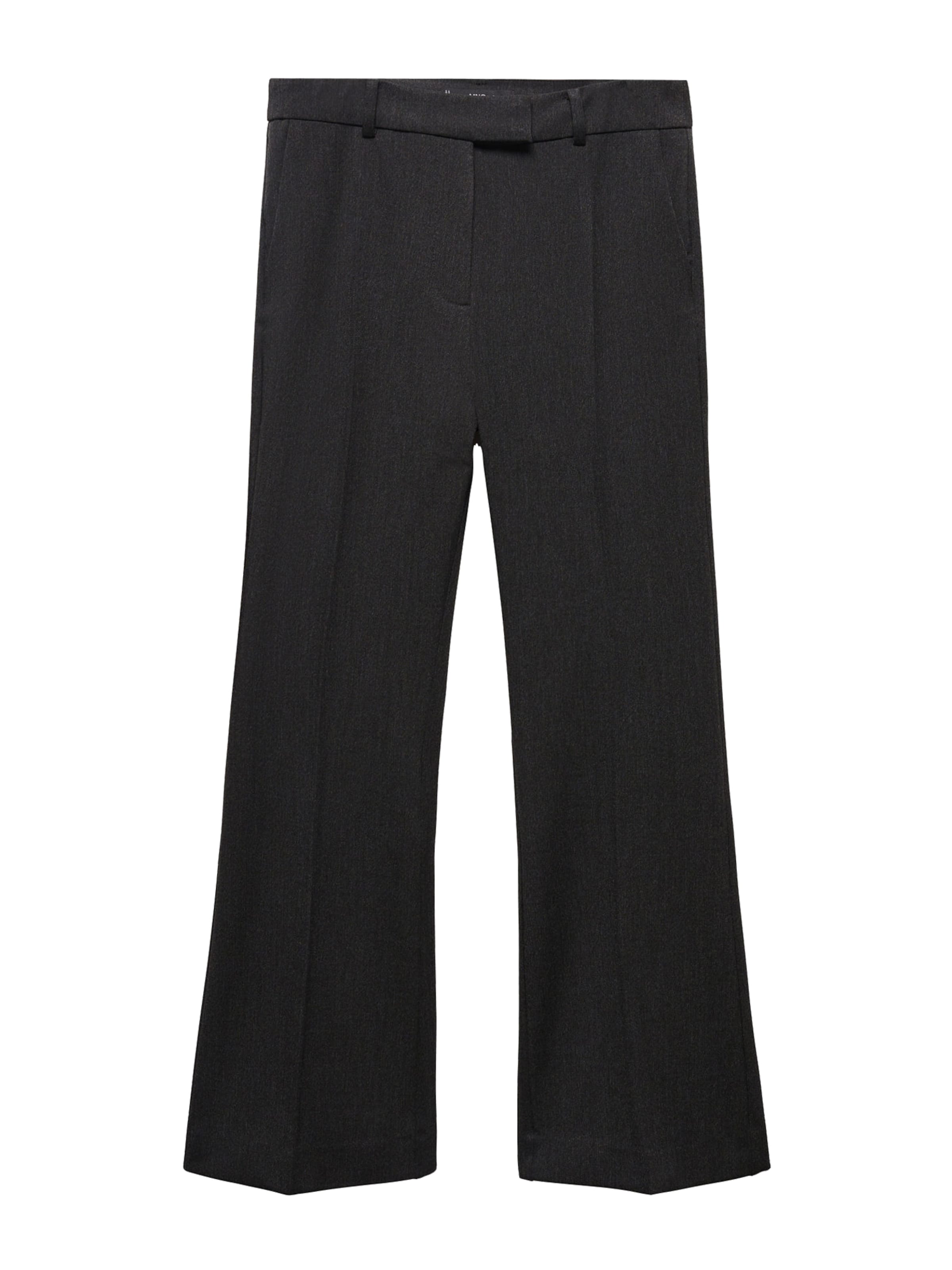 MANGO Regular Trousers with creases in Grey: front