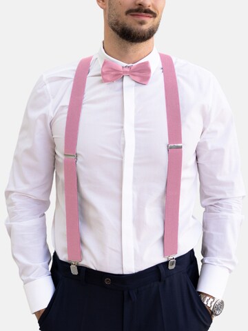 Massi Morino Hosenträger-Set mit Fliege in Pink