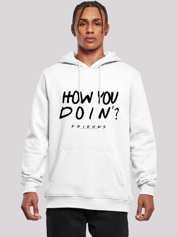 F4NT4STIC Sweatshirt 'Friends How You Doin?' in Wit: voorkant