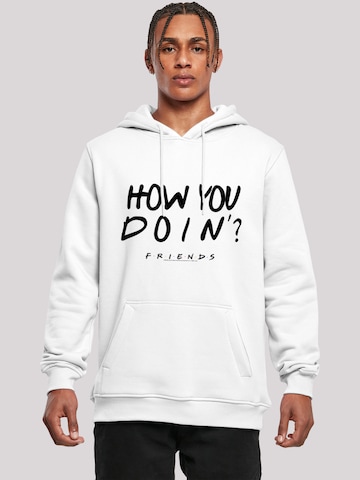 Sweat-shirt 'Friends How You Doin?' F4NT4STIC en blanc : devant