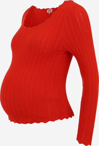 Only Maternity Pulóver 'DEE' - piros: elől