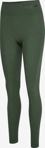 Hummel Skinny Sportbroek 'Focus Seamless' in Groen