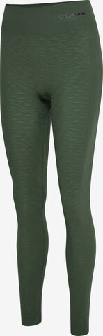 Skinny Pantalon de sport 'Focus Seamless' Hummel en vert