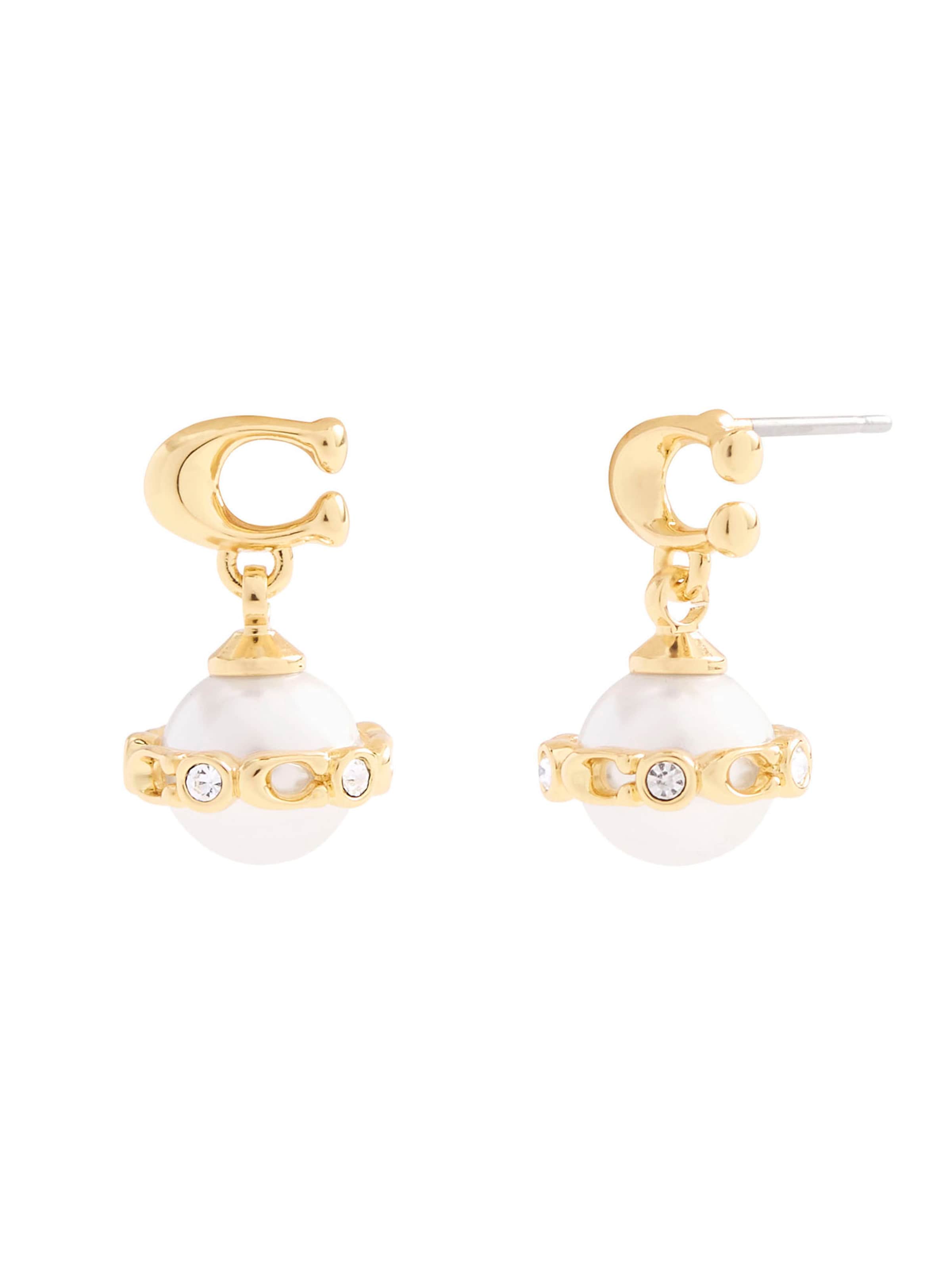 COACH - Brincos em bege: frente