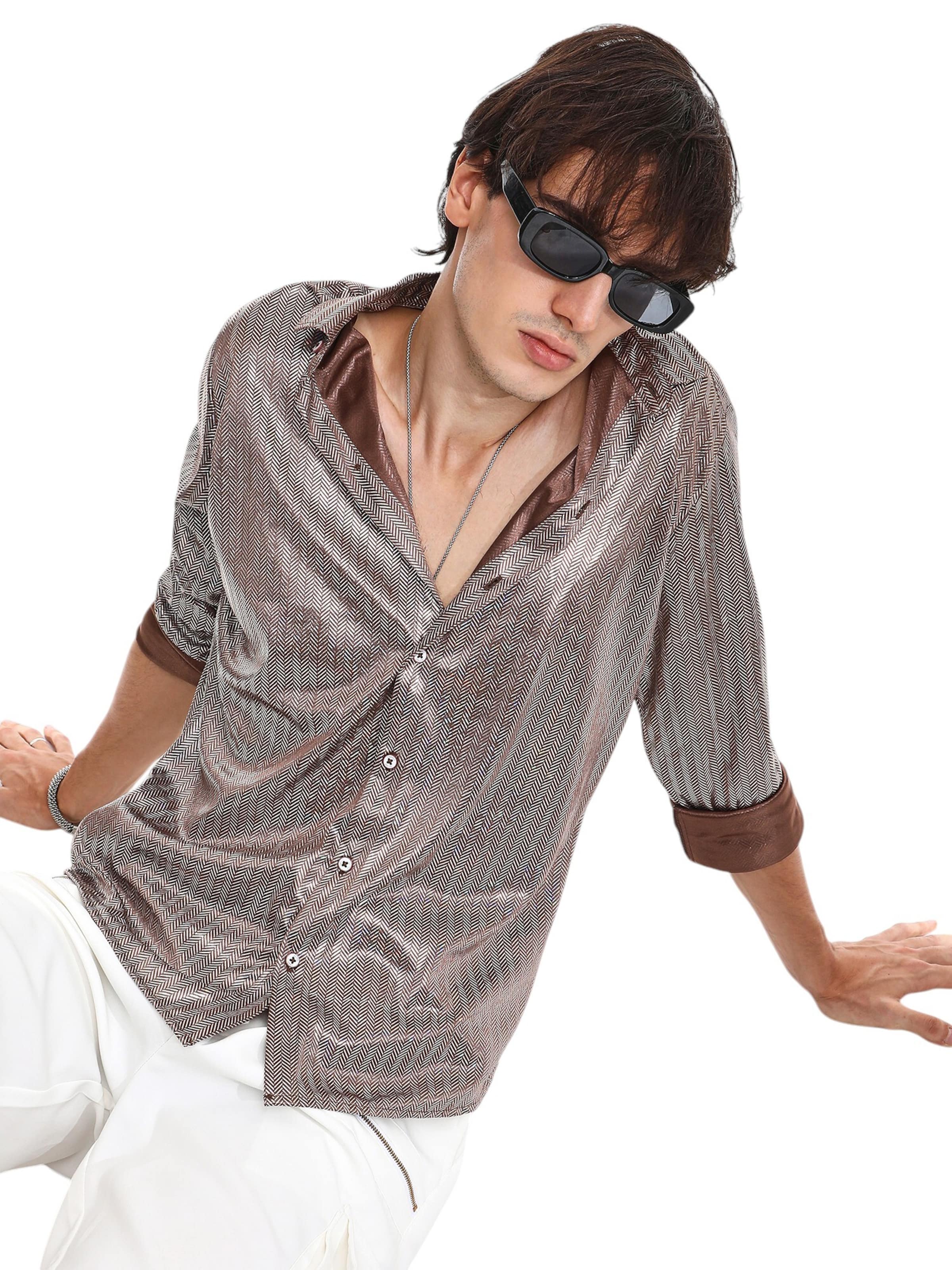 Campus Sutra Regular fit Πουκάμισο 'Fatima' σε καφέ