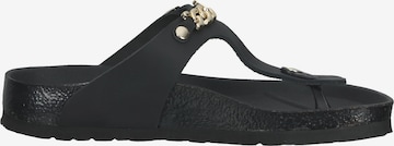 SANSIBAR T-Bar Sandals in Black