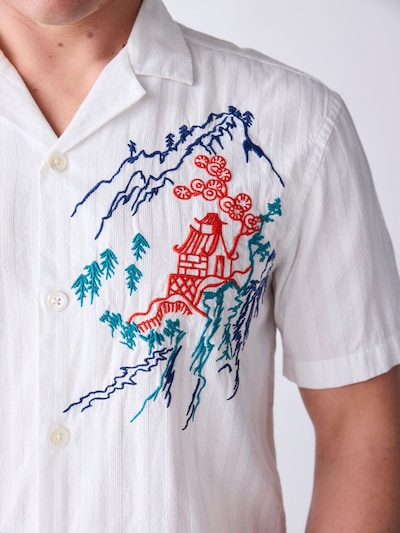 Next Рубашка в Цвет морской волны / Королевский синий / Оранжево-красный / Белый, Обзор товара