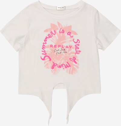 Tricou REPLAY & SONS pe fucsia / roz pastel / alb, Vizualizare produs